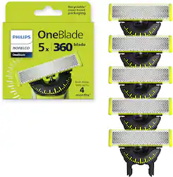 Philips Norelco - OneBlade 360 Blade Replacement Blades - Black - Front_Zoom