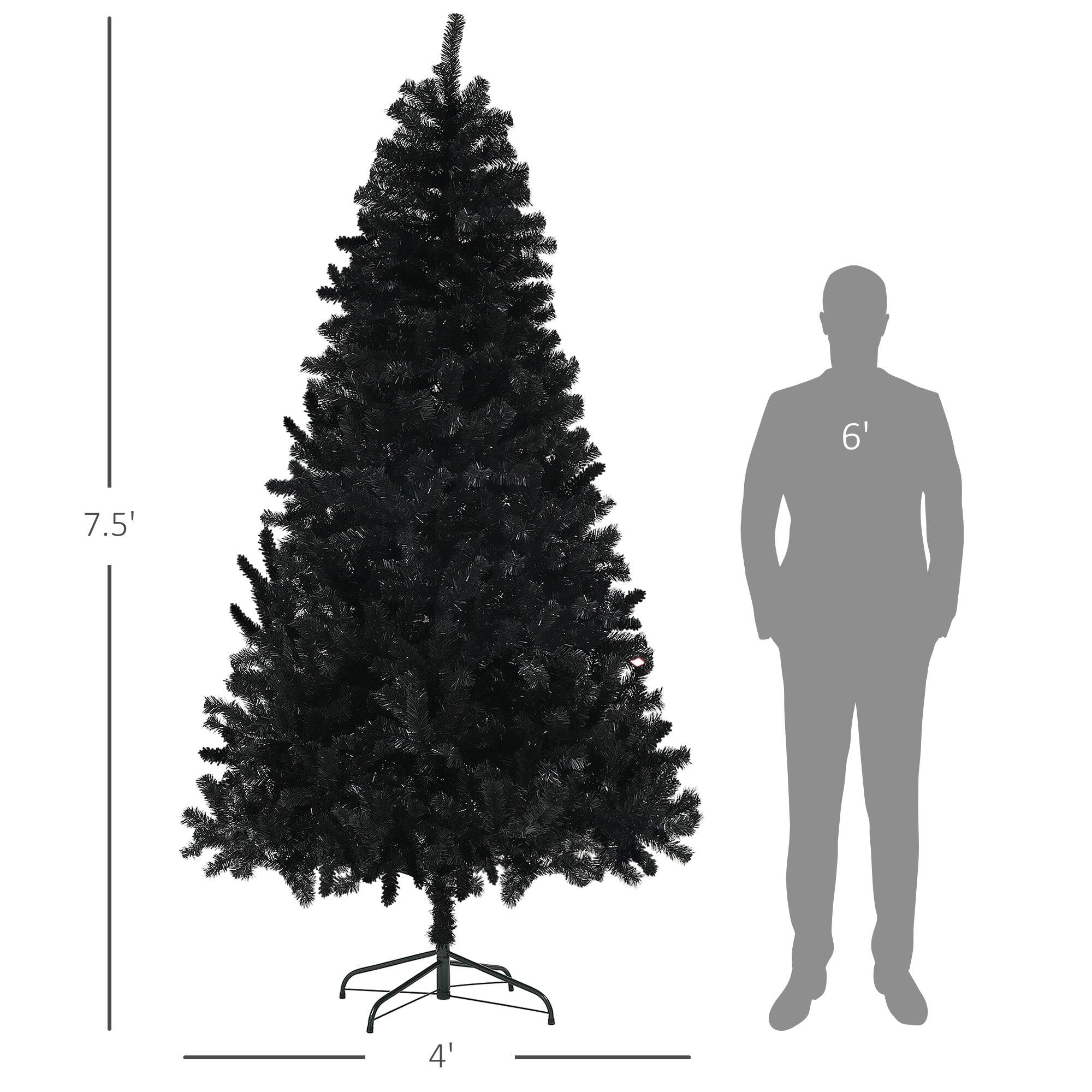 Left. BreeBe - 7.5ft Tall Artificial Christmas Tree - Black.