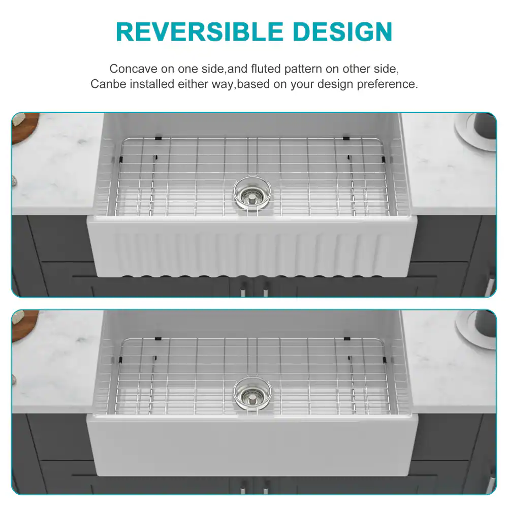 REVERSIBLE DESIGN

Concave on one side, and fluted pattern on the other side. Can be installed either way, based on your design preference.