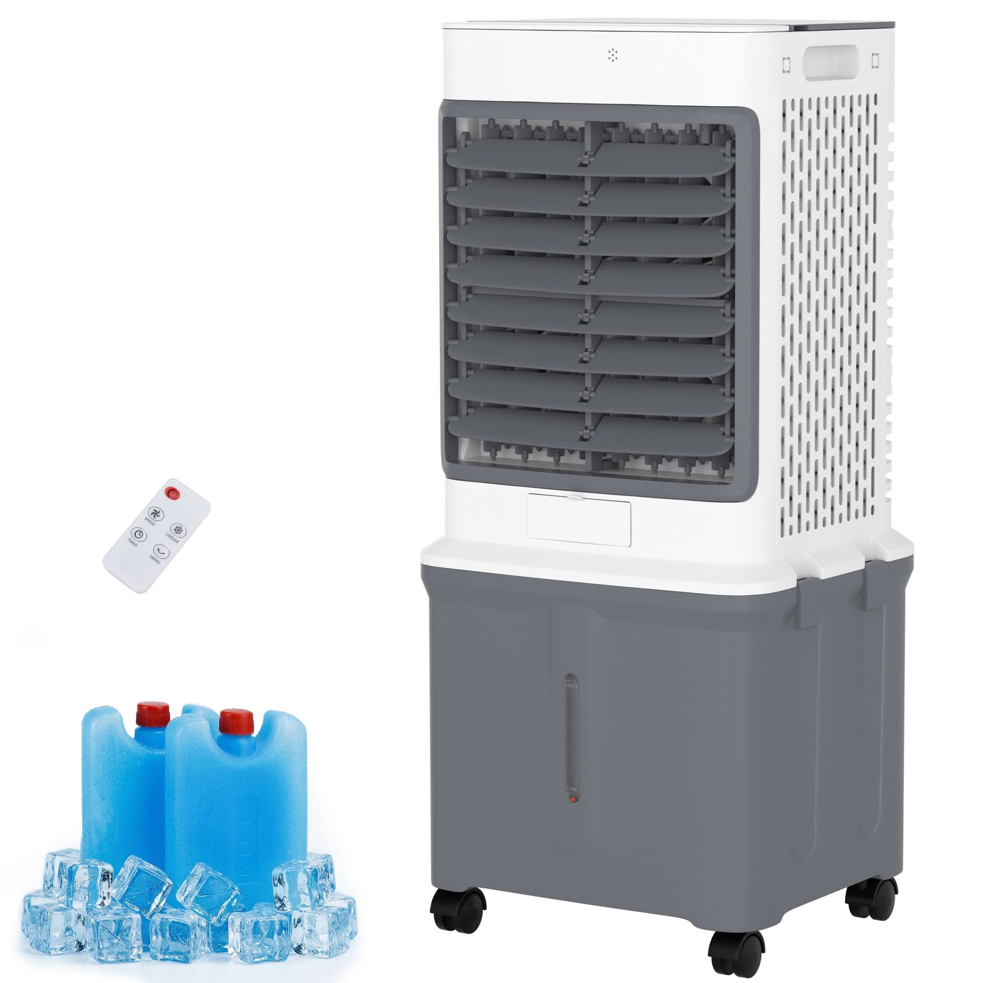 Angle. Topteng - 8.5 Gal Portable Evaporative Cooler, 3-in-1 AC/Fan/Humidifier with Remote, 1-7H Timer, for Large Room & Patio.