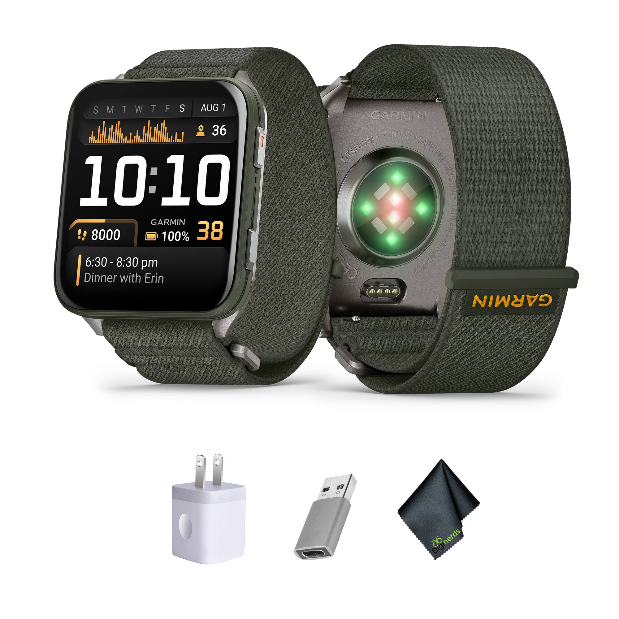 Garmin - Venu X1 Thin and Lightweight GPS Smartwatch, Moss with Titanium Caseback - Moss/Titanium - (2025)