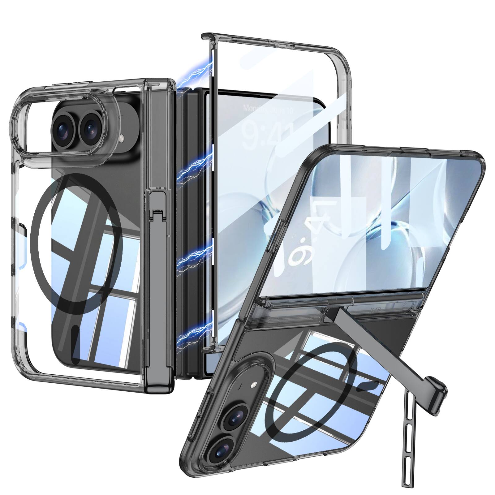 Dteck for Apple iPhone Duo Magnetic Clear Case with Front Screen ...