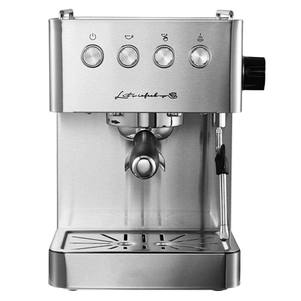 Front. Plum Chef - Semi Automatic Espresso Machine 15 Bar 1500W Coffee Maker with Steam Wand 1.7L Water Tank Stainless Steel - Stainless Steel.