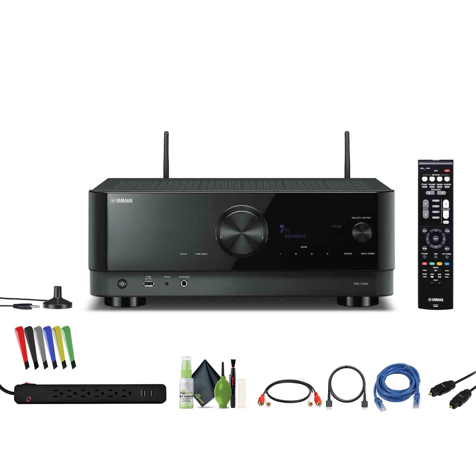 Yamaha - RX-V4A 5.2-Channel AV Receiver with MusicCast Bundle