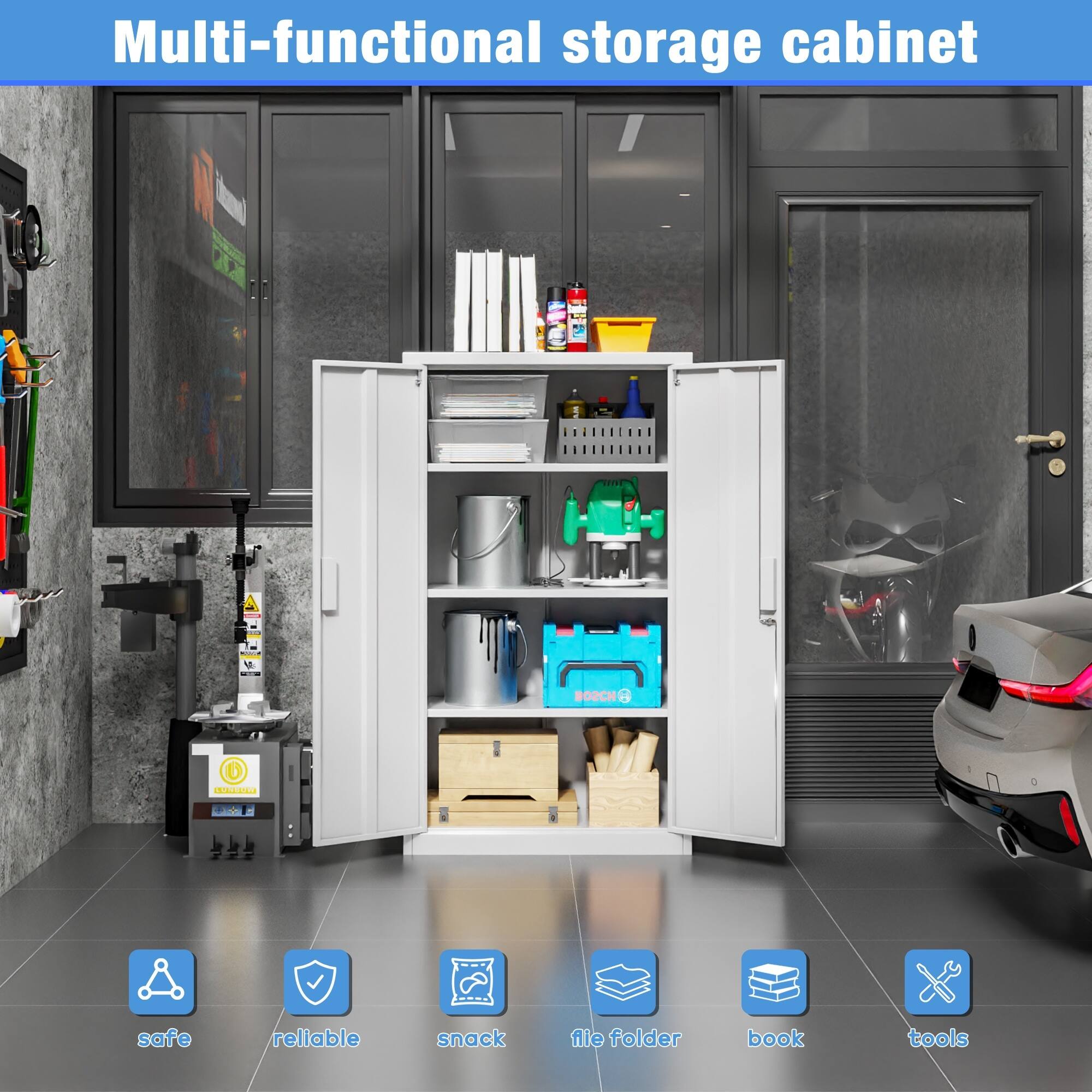 Multi-functional storage cabinet | 802CH - bkaed - safe reliable snack file folder book tools