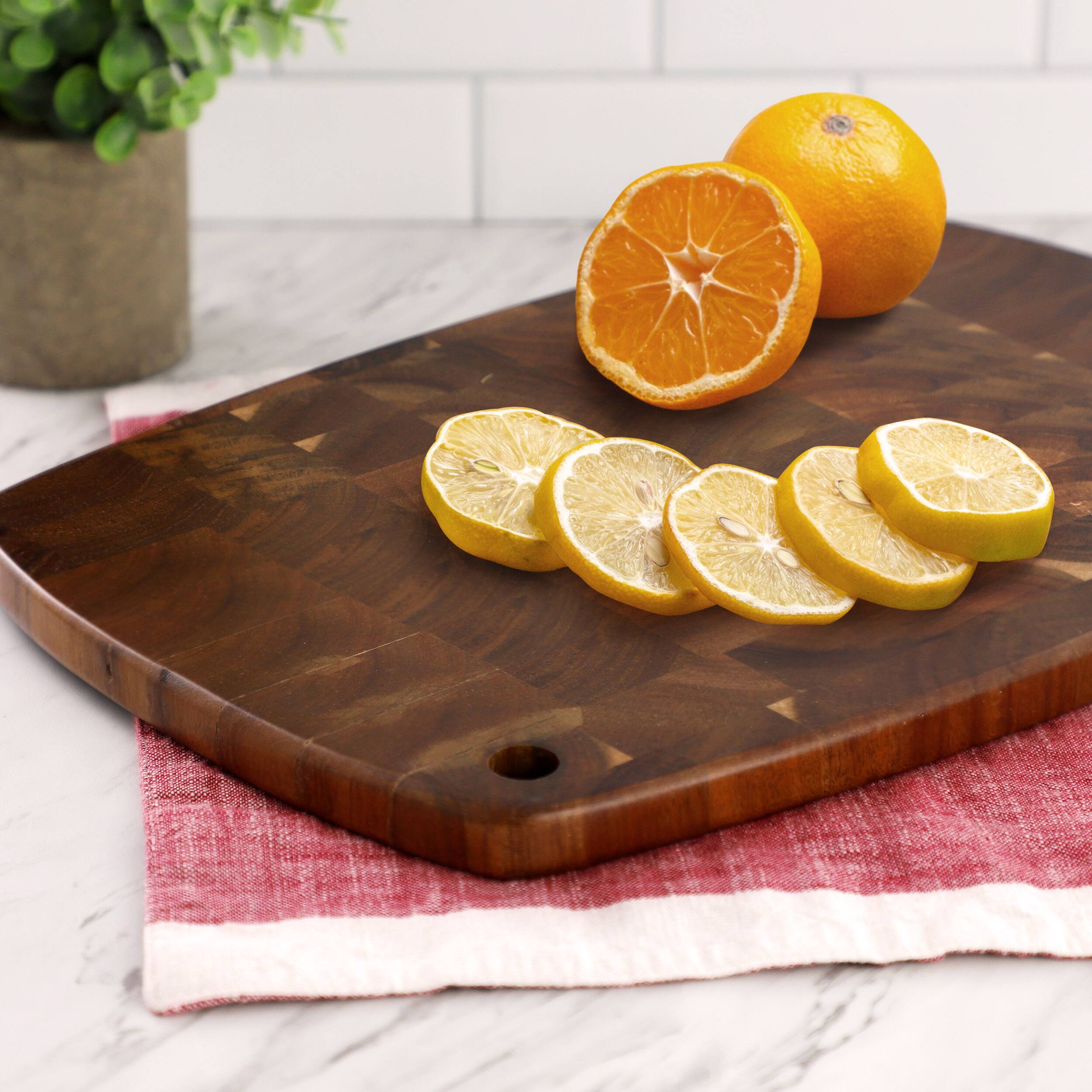 Alt View 1. MegaChef - MegaChef 15.5 x 10.5 Inch Acacia Wood Rectangular Cutting Board with Rounded Edge in Dark Brown - Dark Brown.