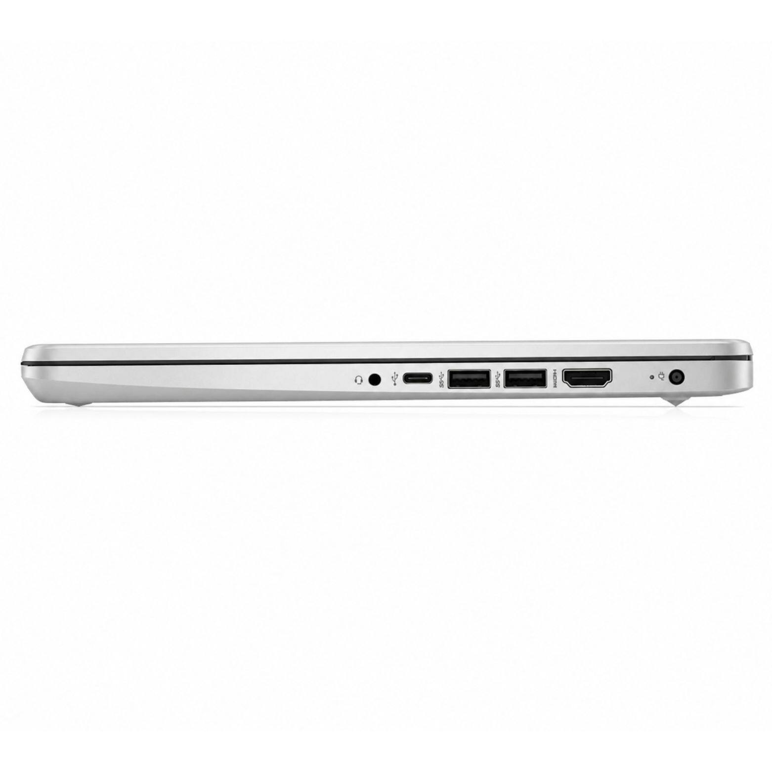 Alt View 3. HP - 14-dq6013dx 14" Intel N150 0.8 GHz up to 3.6 GHz 16GB DDR4 128GB UFS Intel UHD Graphics Windows 11 Home Laptop - Silver.