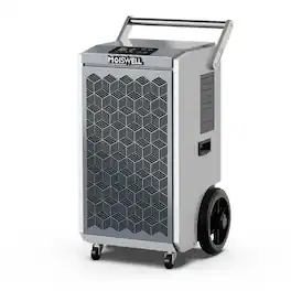 Moiswell - 260 Pints Commercial Dehumidifier with Pump Moisture Control for Basement, Industry Water Damage Unit - White & Gray