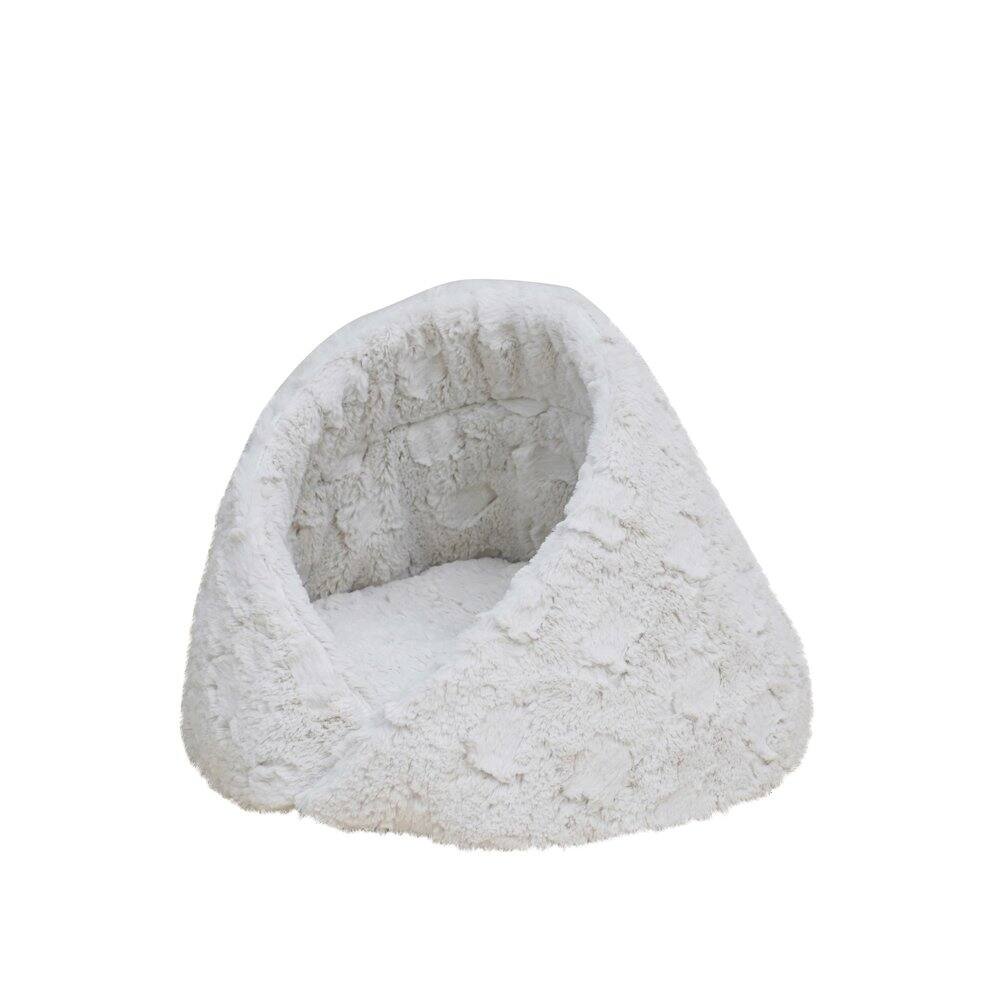 Angle. PetPals - Rose Cradle Cat Bed - White.