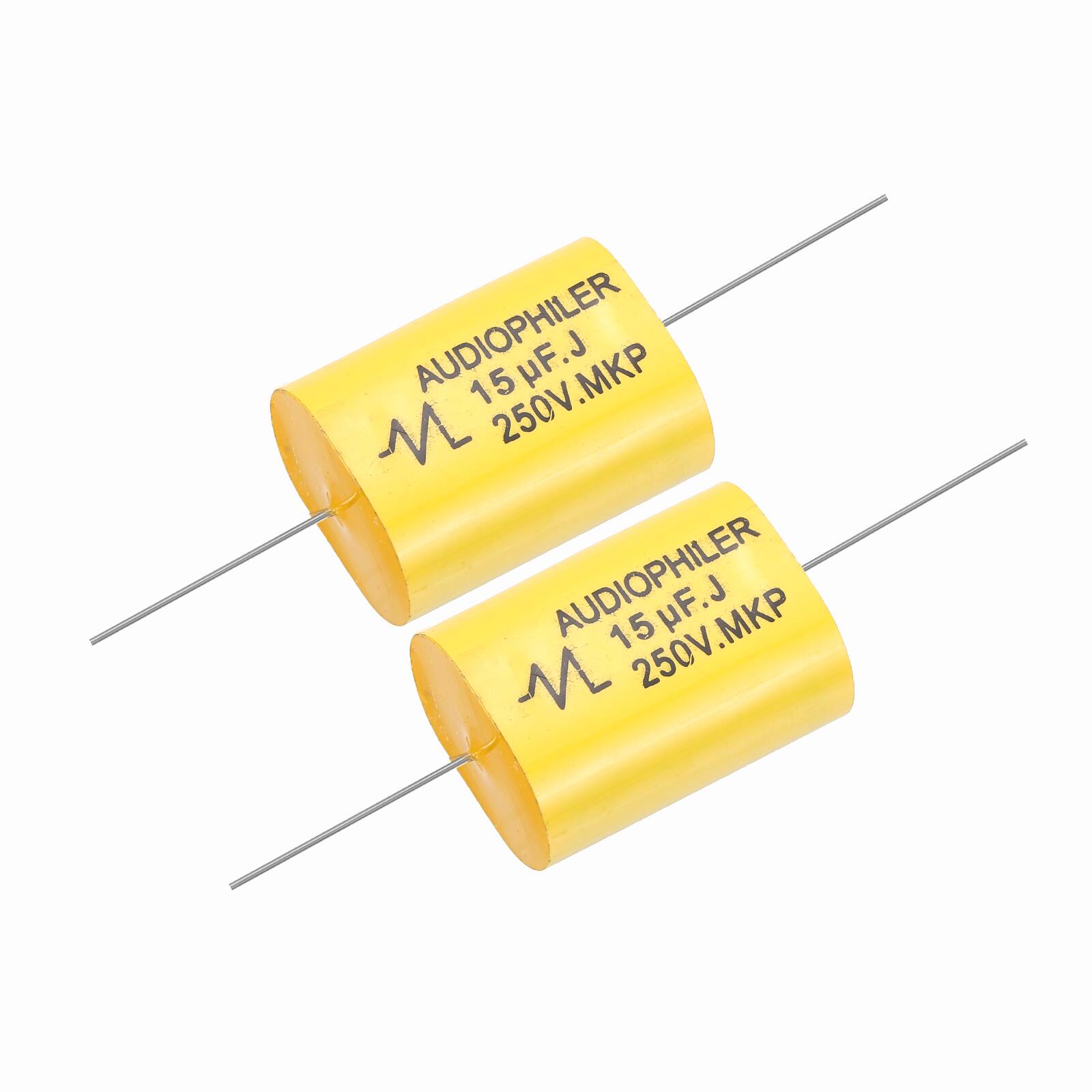 Unique Bargains - 2pcs 15uF High-Frequency Divider Capacitor, 273V Audio Speaker Crossover Non-Polarity Polypropylene MKP Film Capacitors - Yellow price history on PriceWatchPro