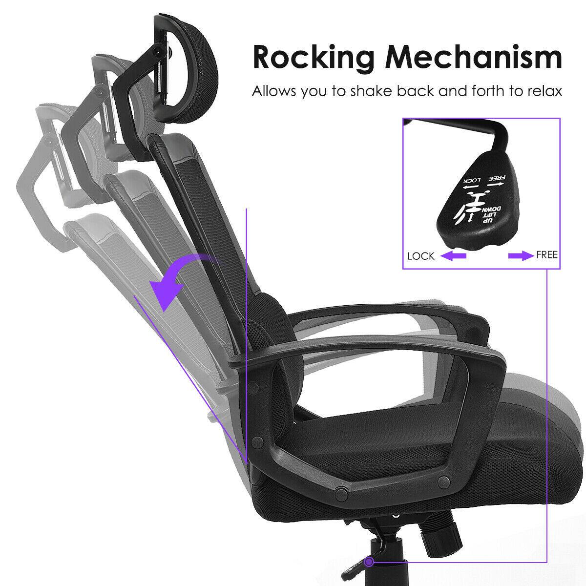 Rocking Mechanism: Allows you to shake back and forth to relax. Lock Free.