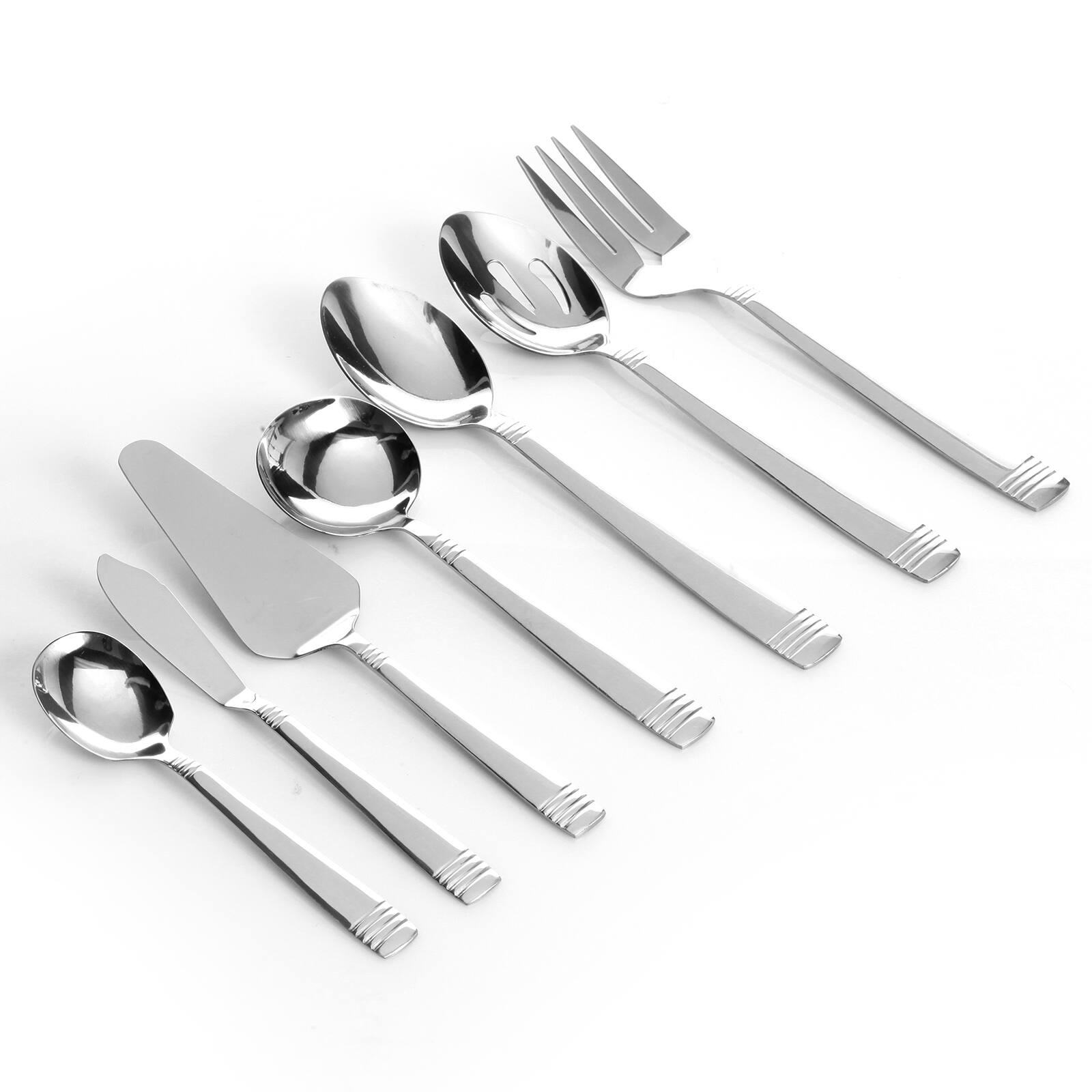 Alt View 1. Gibson - Gibson Home Palmore Plus 55 Piece Flatware Set - Silver.