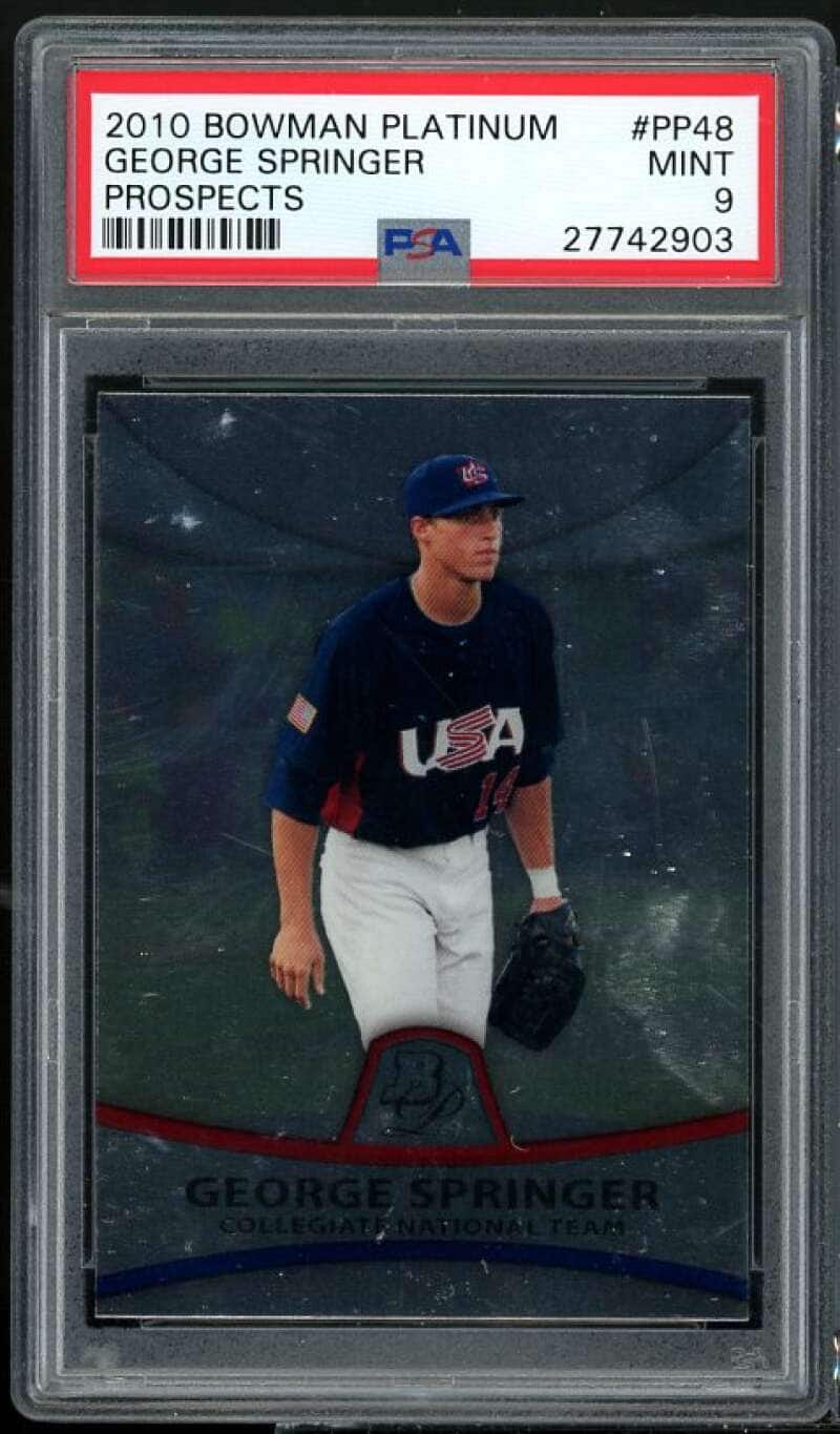 Topps - George Springer Rookie Card 2010 Bowman Platinum Prospects #PP48 PSA 9