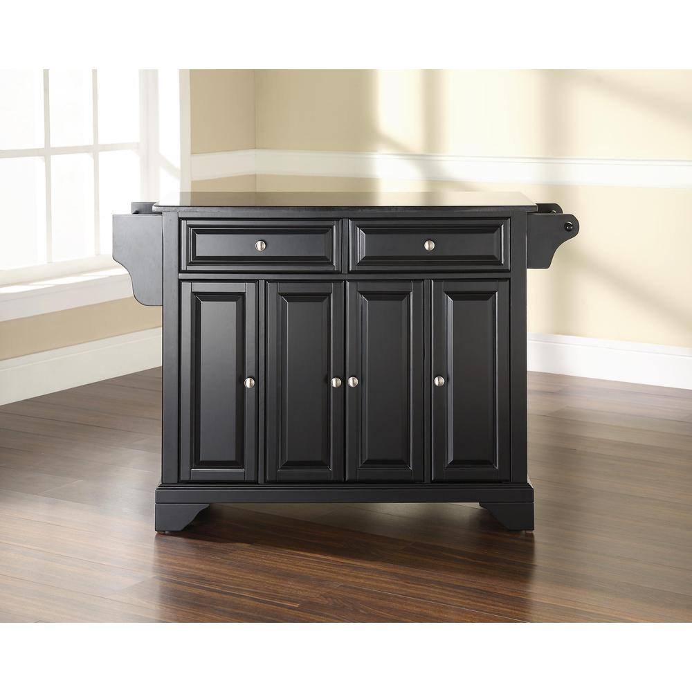Alt View 1. Crosley Furniture - Lafayette Granite Top Full Size Kitchen Island/Cart - Black.