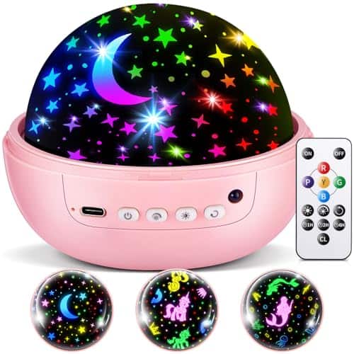 The Best Inks - Dinosaur Toys For 3-8 Year Old 3 In 1 Projector 4 Boy Gift (dinosaur Animals Moon & Star) Remote+timer+brightness 3-4 - Pink