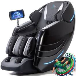 MassaMax - MD328 OTA Update Massage Chair,Full Body Zero Gravity, APP Control ,Heat & Foot rollers Massage - Black