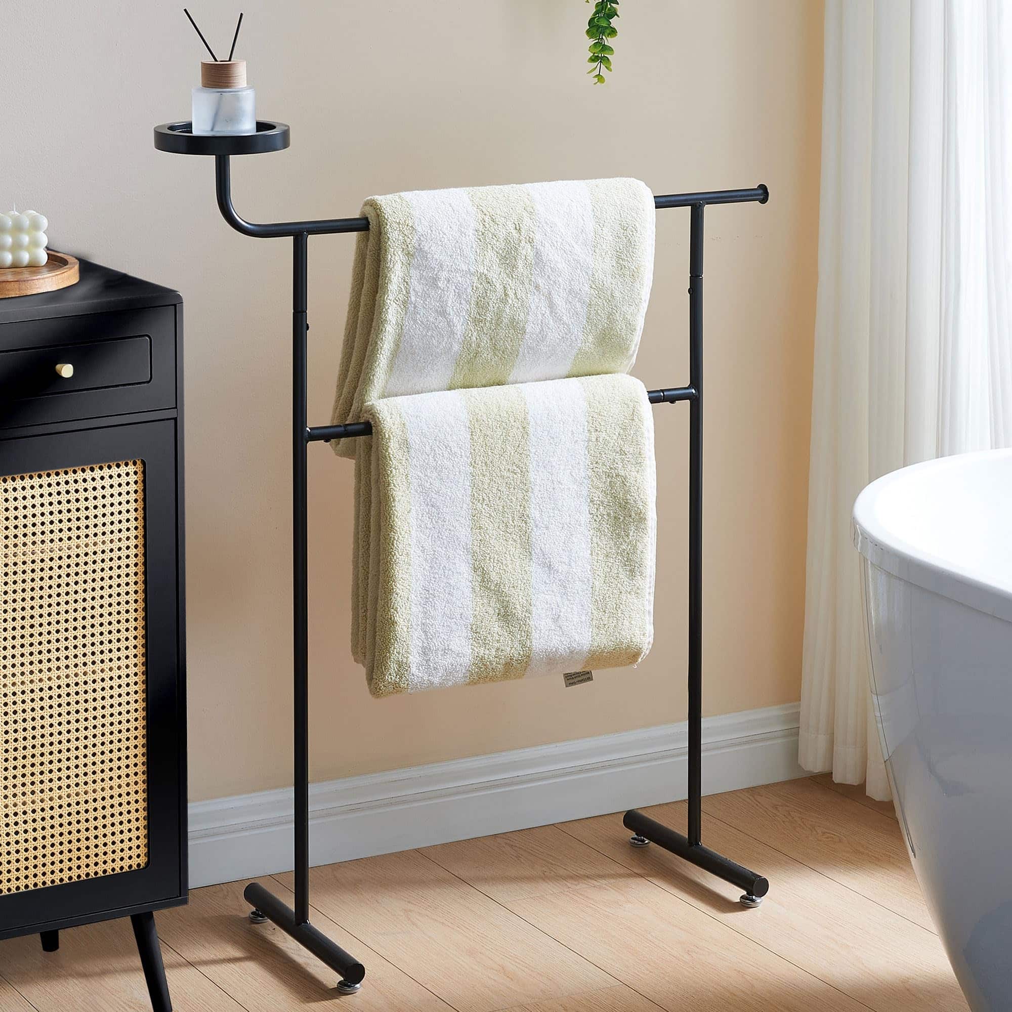 Kings Brand Furniture - Valet Clothes Stand with Storage Tray - Black
