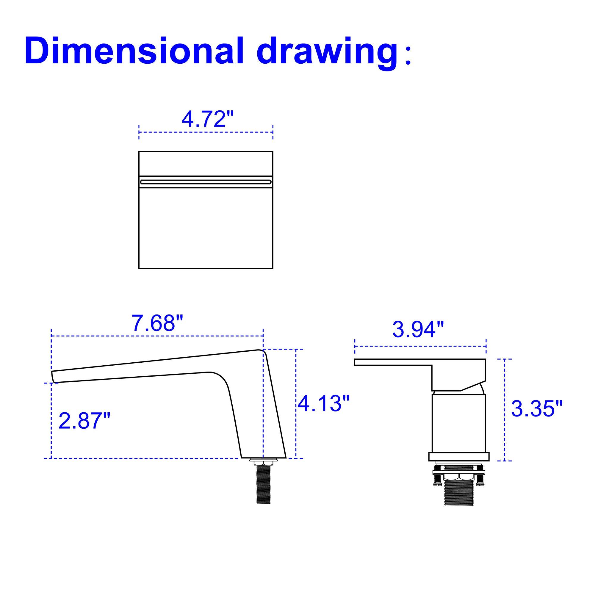 Dimensional drawing: 4.72" 7.68" 2.87" 4.13" 3.94" 3.35"