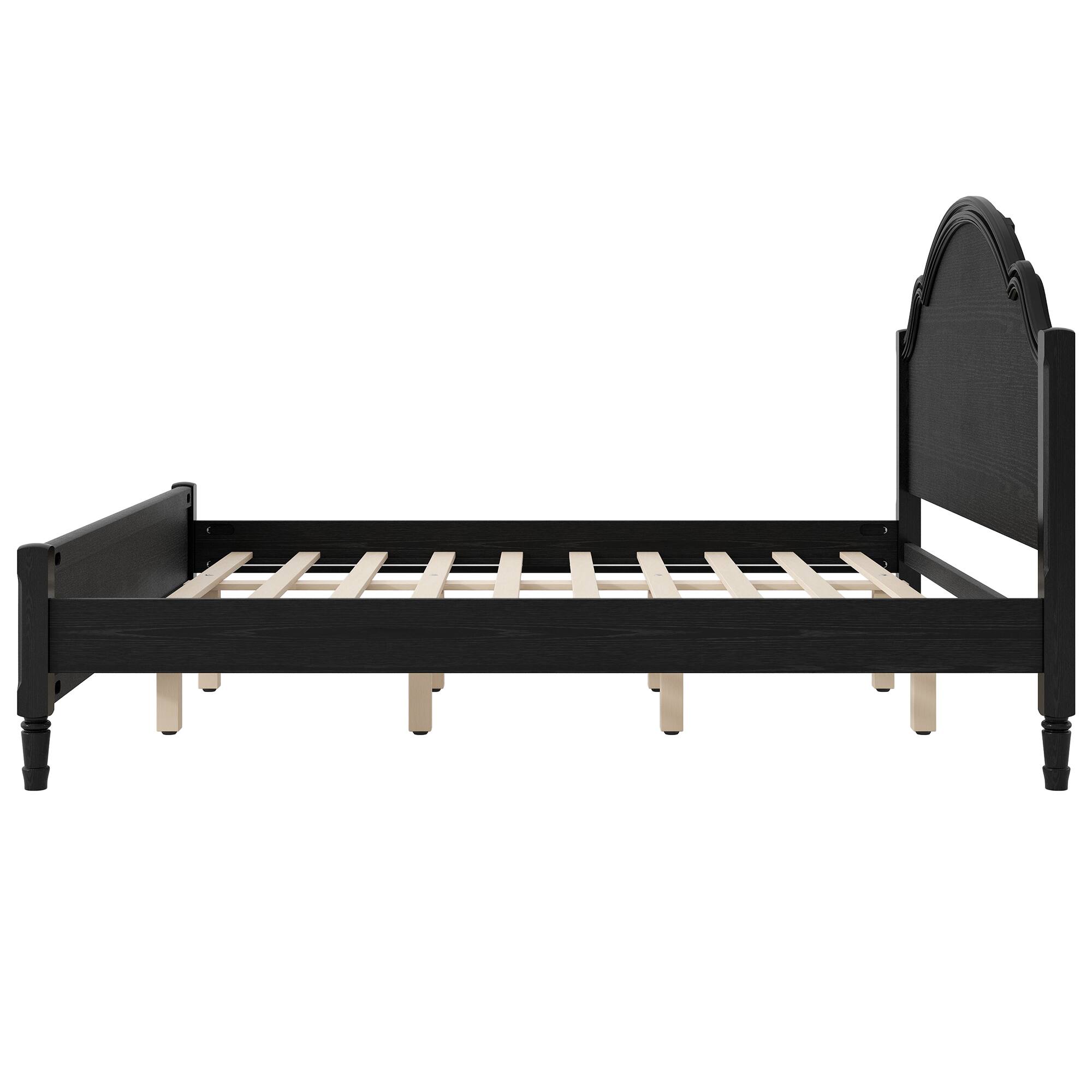 Alt View 1. Whisen - King Size Platform Bed Frame with Arched Headboard and Footboard for Bedroom Furniture, No Box Spring Needed - Black.