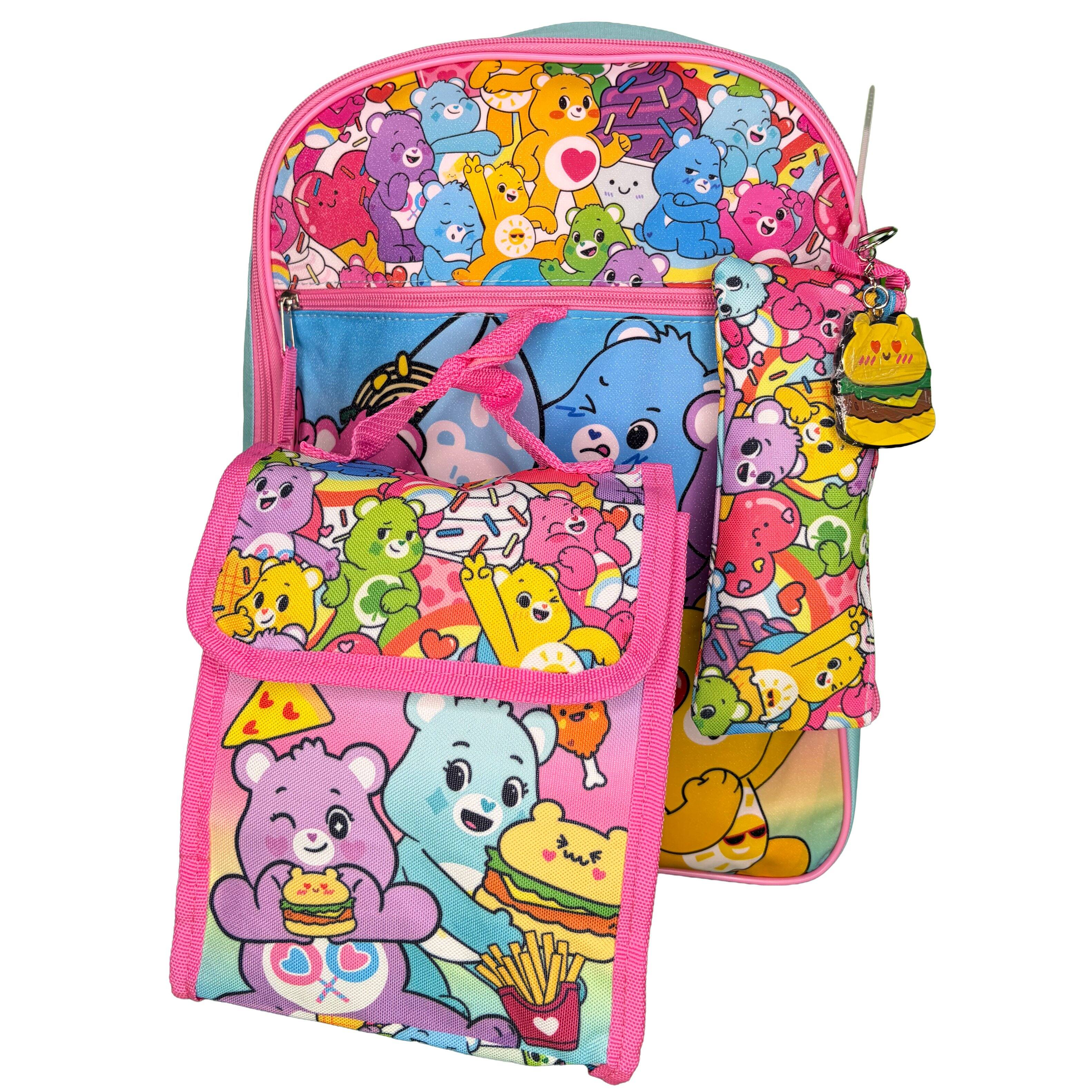 Alt View 1. Care Bears - Girls Care Bear 16" Backpack for School with Rectangular Lunch Bag, 5 Piece Set - Assorted Pre-Pack.