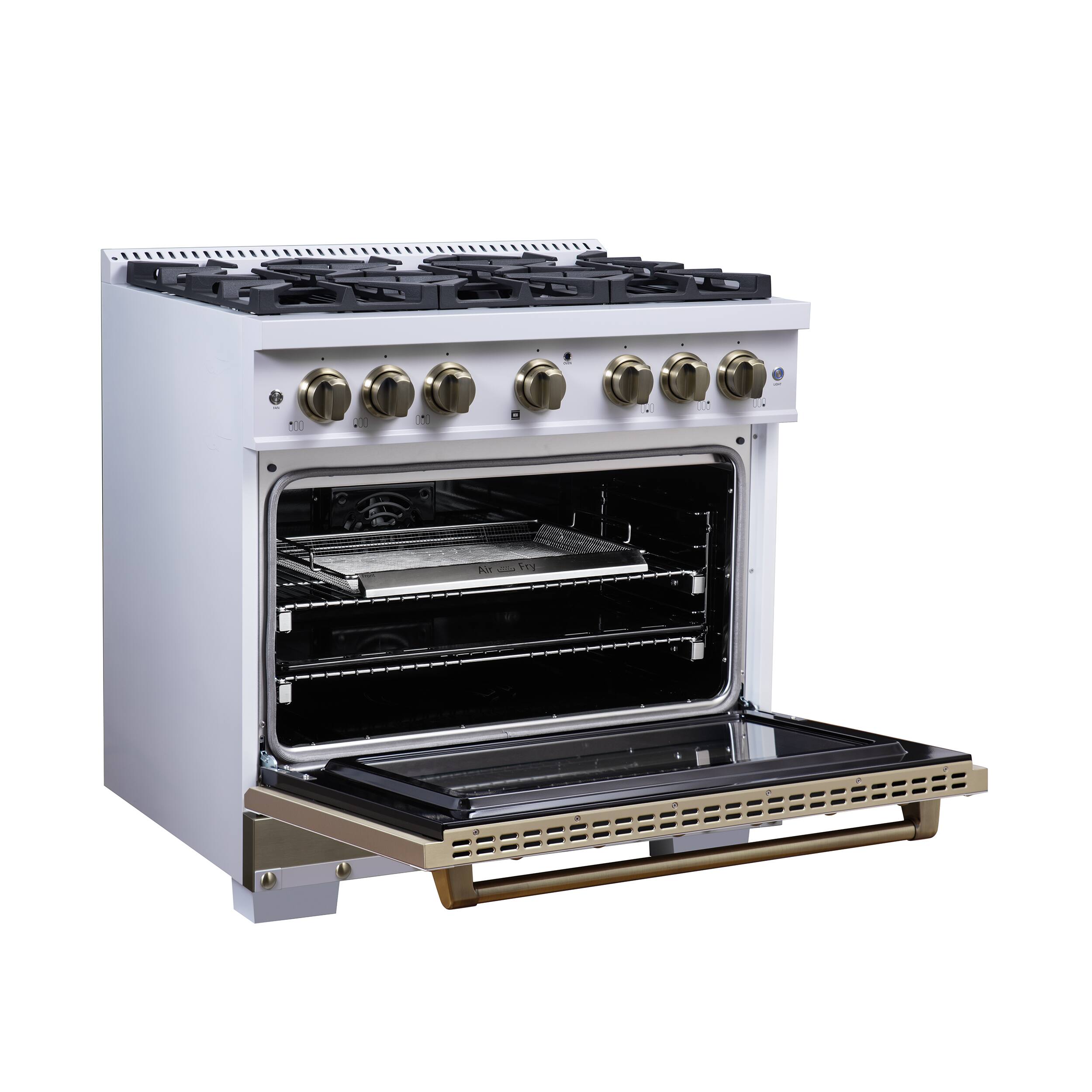 Alt View 5. Forno Appliances - Valente 36" Dual Fuel Range - White.
