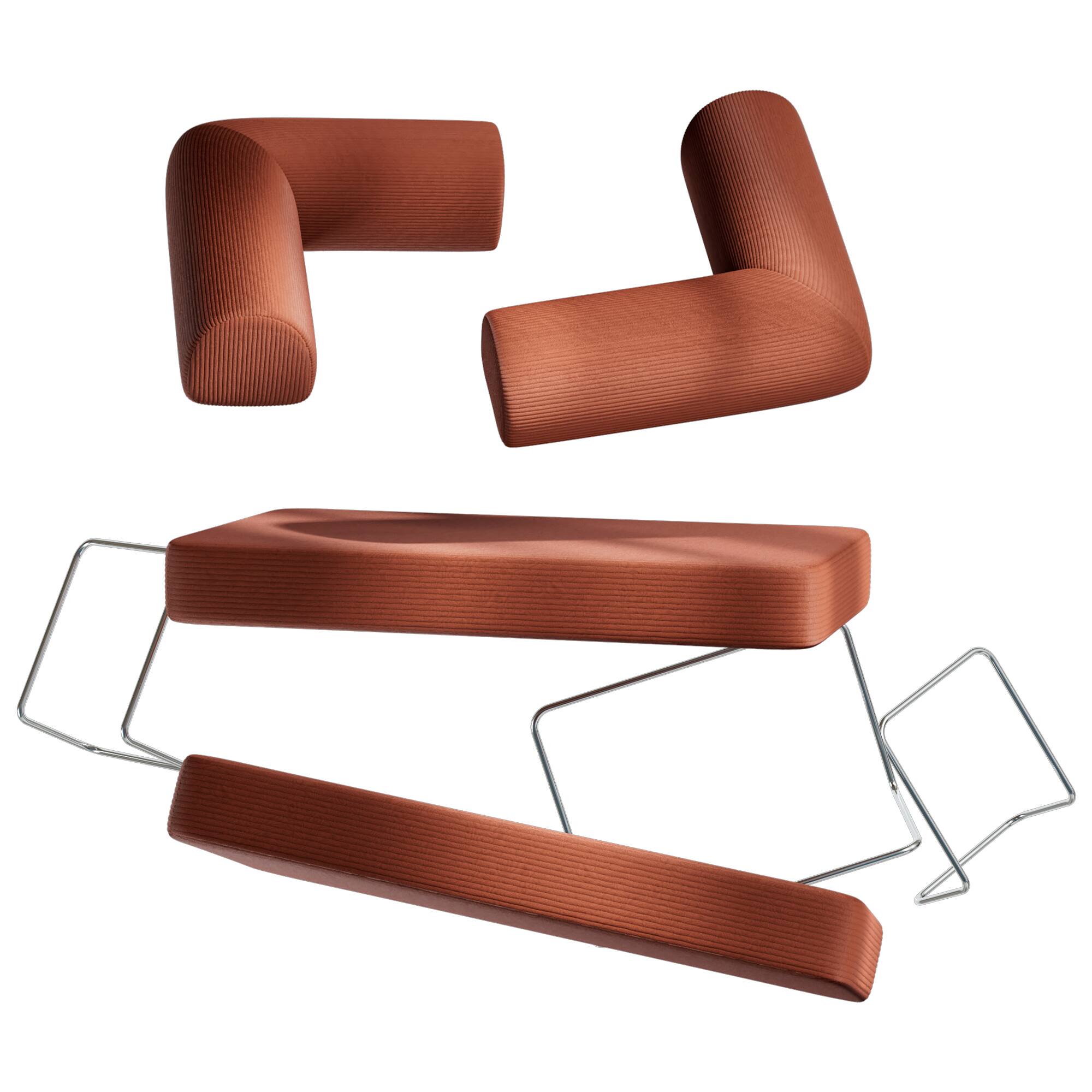 Angle. KERDOM - 62'' Wide Corduroy Sleeper Sofa Bed, Convertible Loveseat Sofa With Pull-out Bed, Foldable Spliced Block Lounge Couch - Pumpkin Brown.