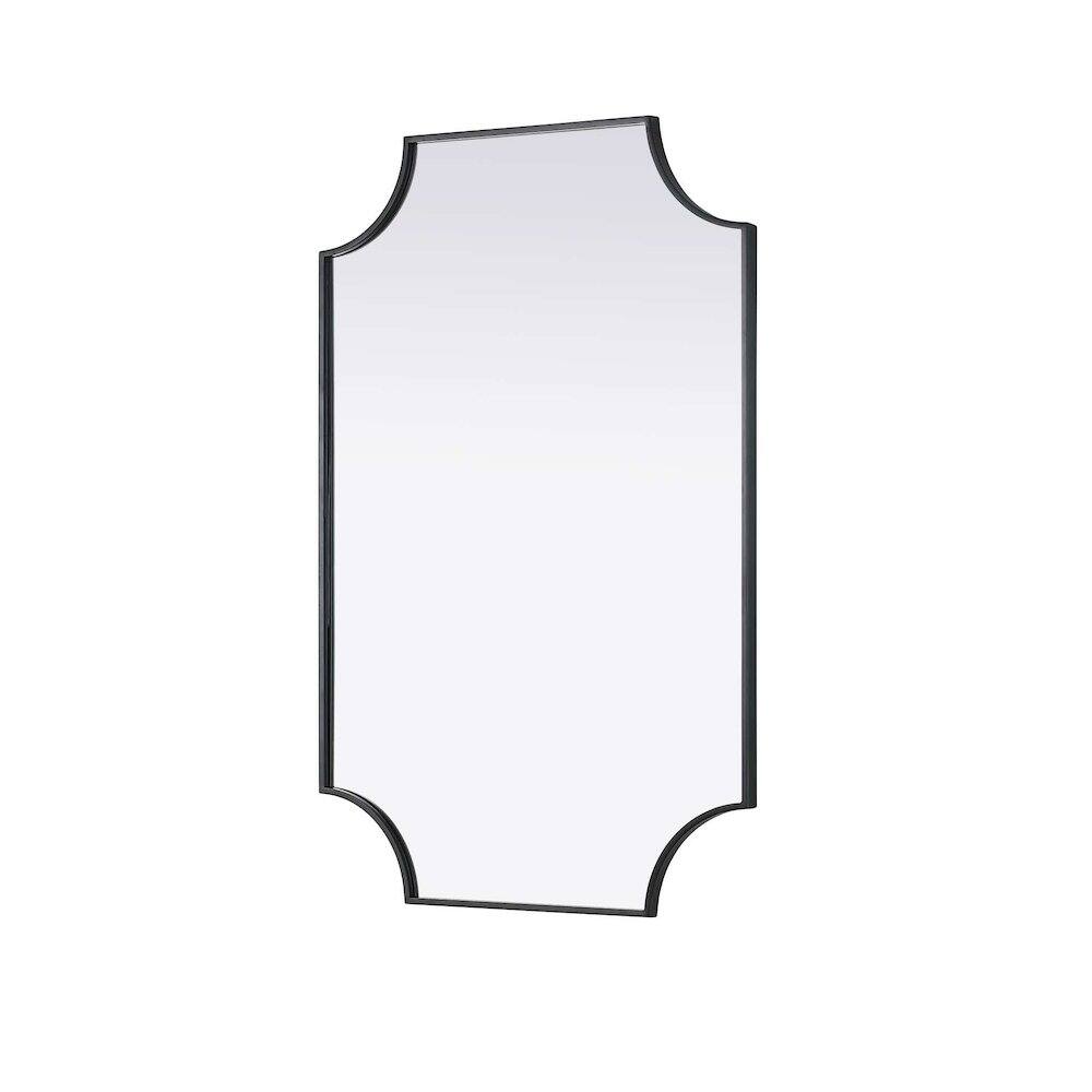 Alt View 2. Elegant Kitchen and Bath - Notched Metal Mirror 27x42 inch in Black - Black.