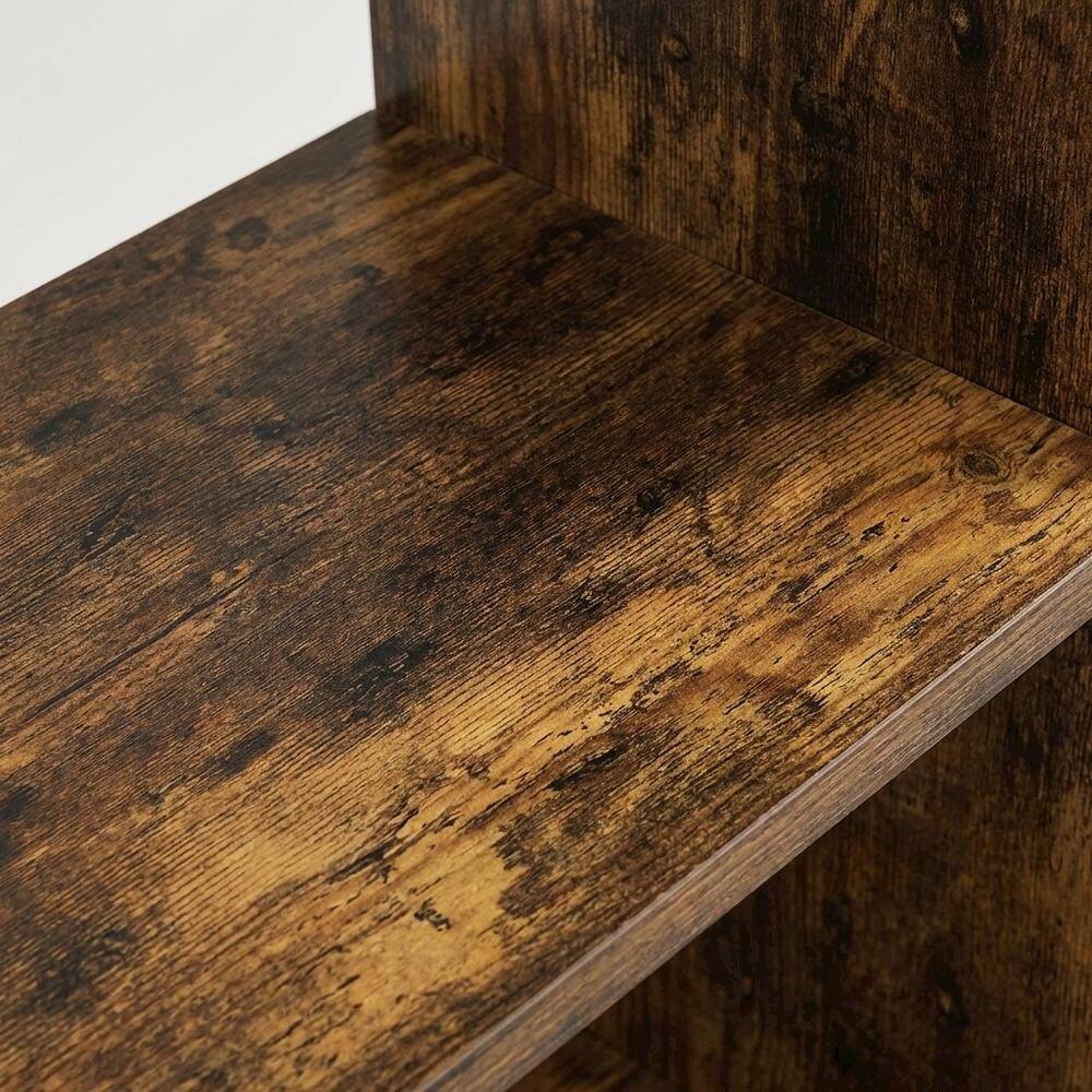 Alt View 1. FurniFact - Wooden bookcase with open shelving for versatile storage - Amber Pine.