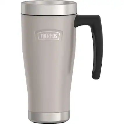 Front. Thermos - Thermos 16 oz. Icon Stainless Steel Travel Mug - Sandstone - Sandstone.