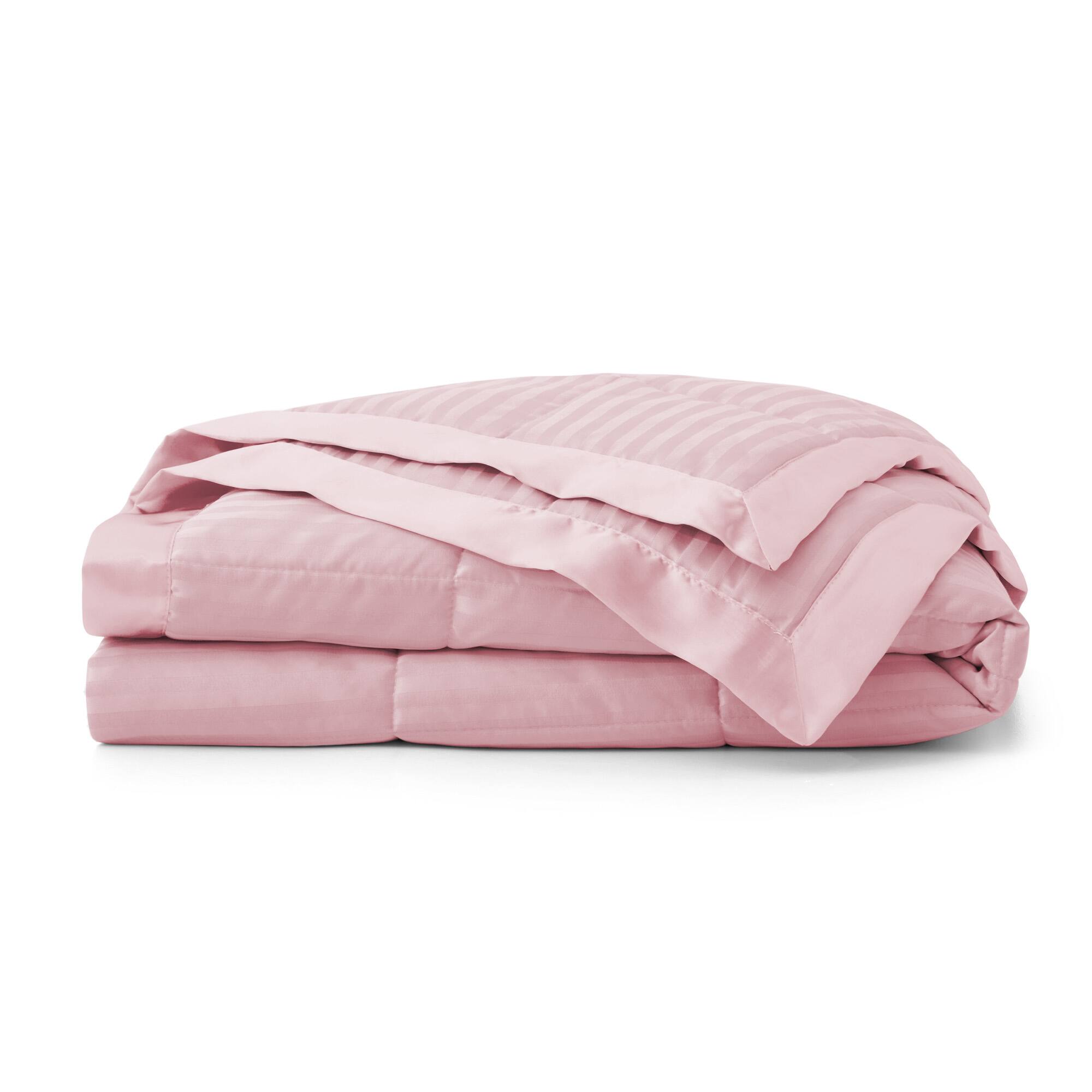 Back. Nest - Peace Nest Hotel Quality Luxury All Season Jacquard Soft Bed Blanket with Satin Trim Cozy and Warm - Pink.