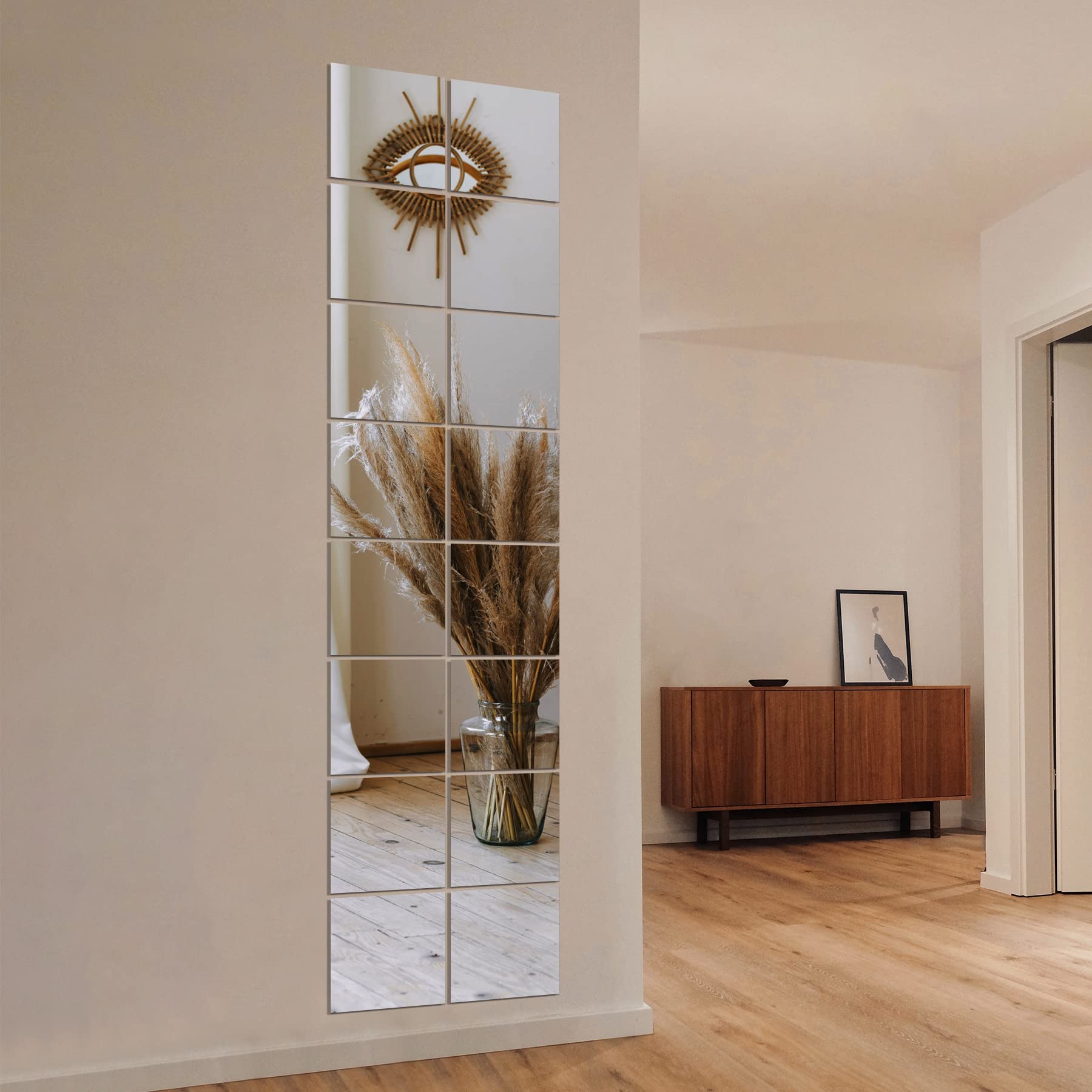 Alt View 1. Cedar Assembly - Home Gym Mirrors 12'' X Glass Mirror Tiles Square Wall For Bedroom Door Bathroom Frameless Sets HD - Frameless-12'' x 12'' x4PCS.