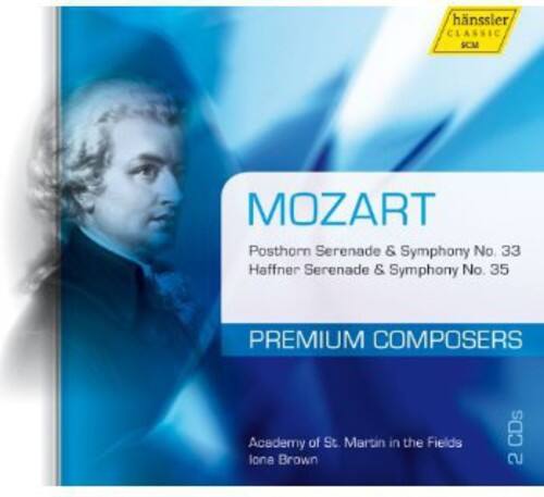 MOZART  
Posthorn Serenade & Symphony No. 33  
Haffner Serenade & Symphony No. 35  

PREMIUM COMPOSERS  

Academy of St. Martin in the Fields  
Ione Brown  

hänssler CLASSIC  
CDs 2