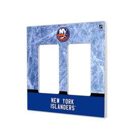 Keyscaper - New York Islanders Wordmark Double Rocker Lightswitch Plate - Multicolor