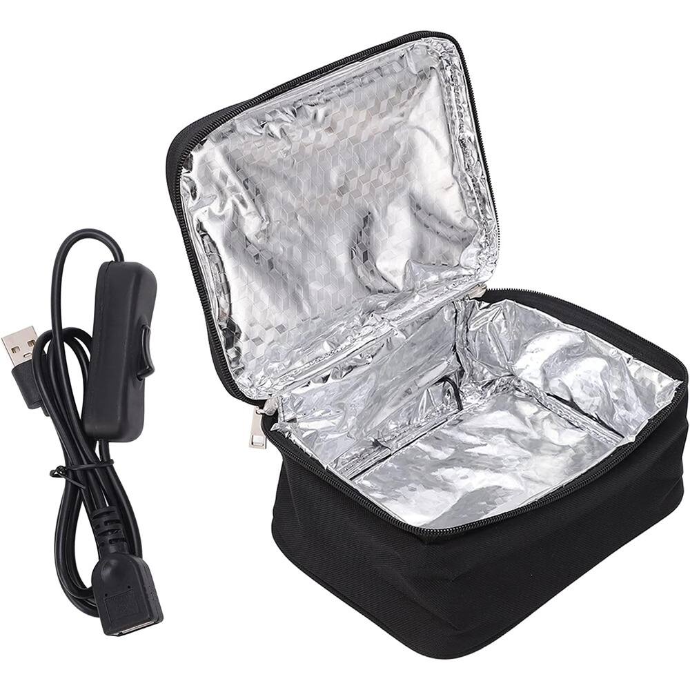 Front. RTMB - Portable Electric Lunch Box – Aluminum Liner, Heated, Black - Black.