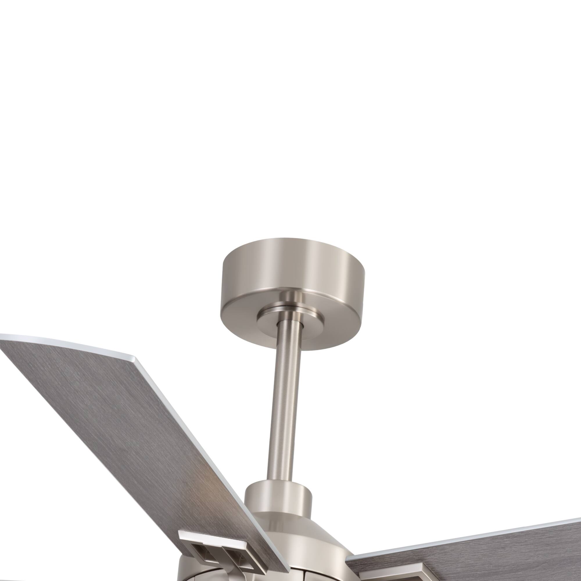 Alt View 9. Breezary - 52-Inch Ceiling Fan with Light Fixture, 5 Reversible Plywood Blades, DC Remote Control, 5/10-Inch Downrods, Indoor Use - Satin Nickel with Silver and Woodgrain.