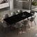 Front. luck idea - 94.4" Retractable Sintered Stone Dining Table, Seats 8 - 10 People - Black Gold.