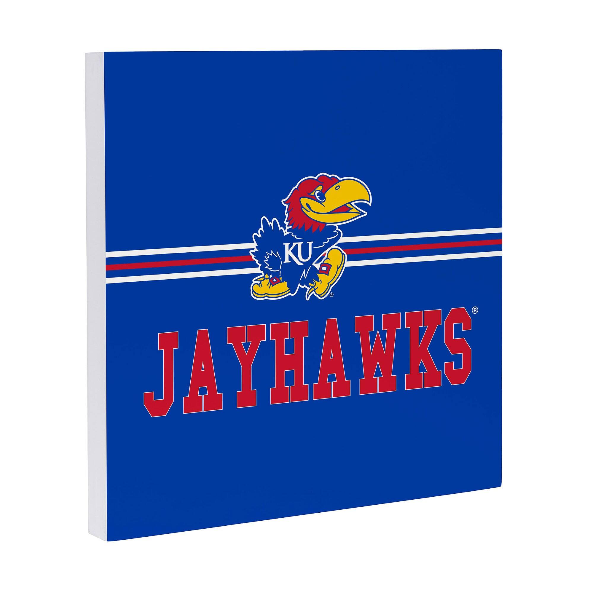 Alt View 1. Evergreen Enterprises - Kansas Jayhawks 12" x 12" Wood Wall Sign - Multicolor.