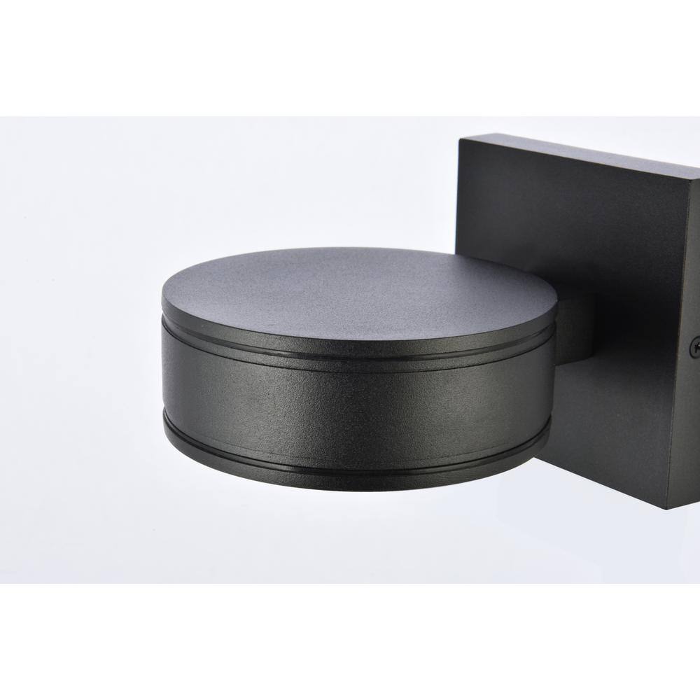 Alt View 2. Living District - Raine Integrated LED wall sconce in black - Black.