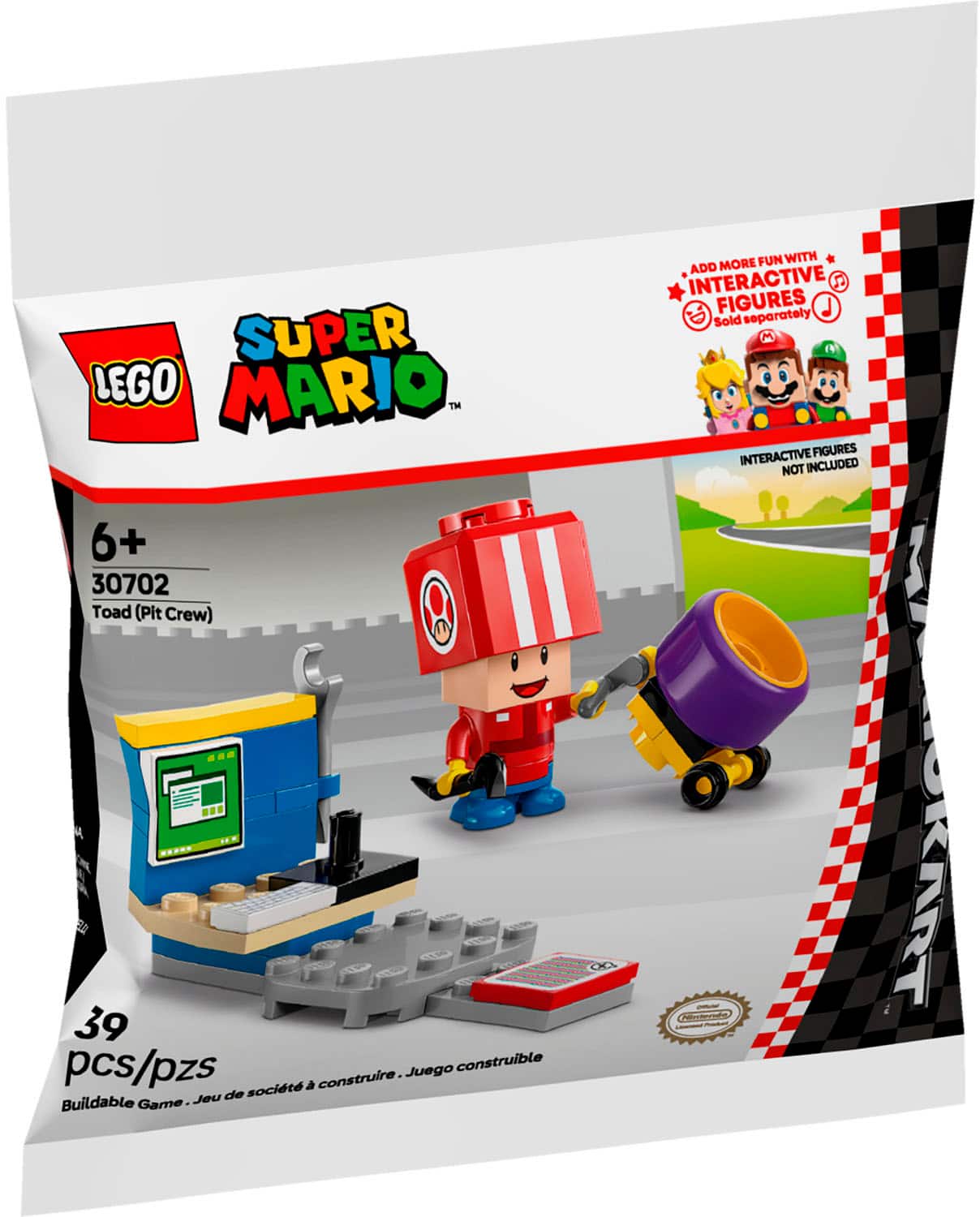 LEGO - Super Mario Kart - Toad (Pit Crew) Building Toy 30702 - Front_Zoom