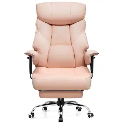 Front. GTPlayer - 400 LBS Wide Ergonomic Gaming Chair with Deluxe Embossing Designed Big and Tall Office Chair,Pink - Pink.