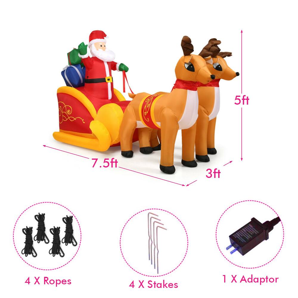 5ft  
7.5ft  
3ft  

4 X Ropes  
4 X Stakes  
1 X Adaptor