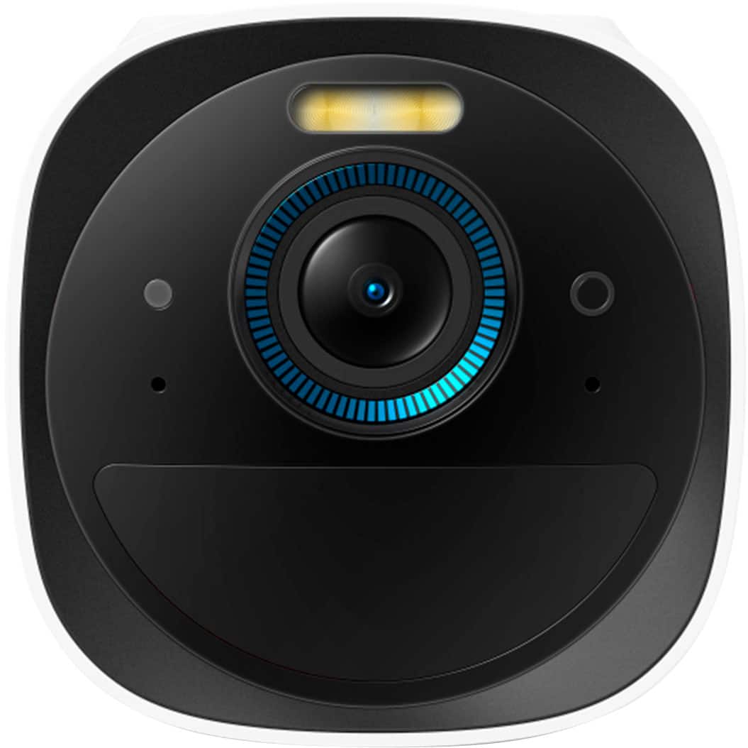 Left. eufy - eufyCam 3, 5-Outdoor Wireless 4K Solar Powered Security Cameras with HomeBase 3 - White.