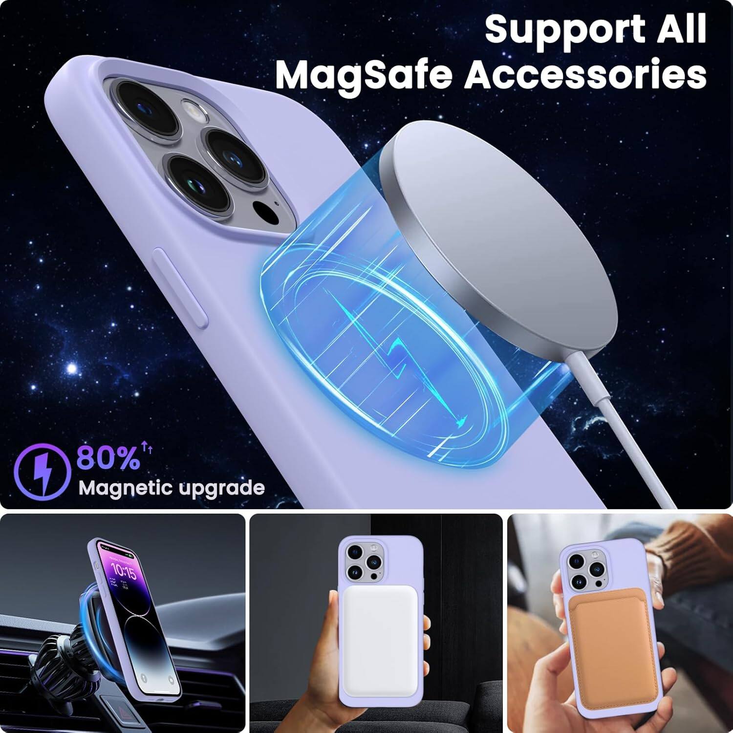 Support All Magsafe Accessories, 80%+ Magnetic upgrade