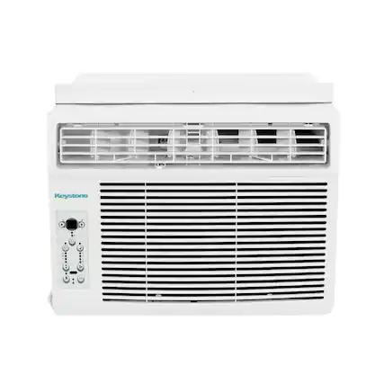 Front. Keystone - 350 Sq. Ft. 8,000 BTU 115V Window Air Conditioner with Remote - White.