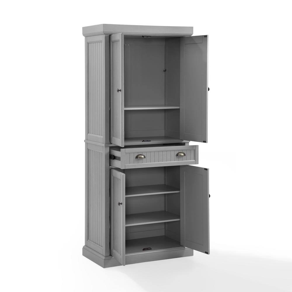 Alt View 1. Crosley Furniture - Seaside Kitchen Storage Pantry - Distressed Gray.