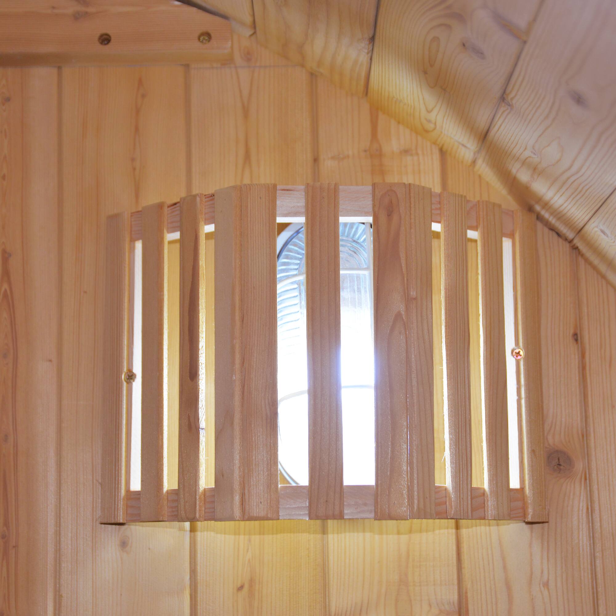 Alt View 5. Mondawe - 4.5KW Carbonized Spruce High-Heat Sauna - Ameican White Oak.