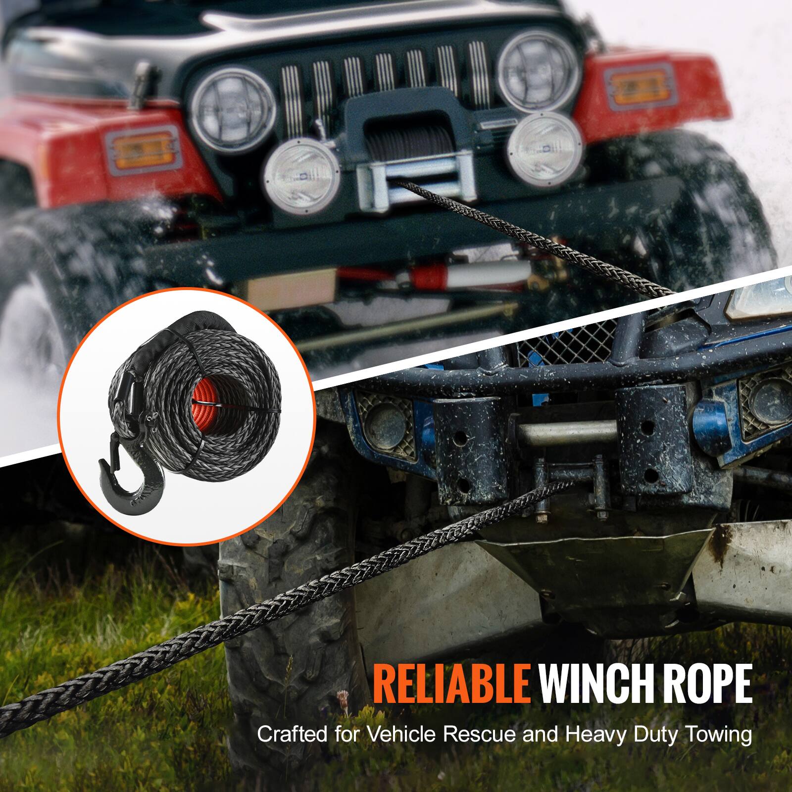 RELIABLE WINCH ROPE  
Crafted for Vehicle Rescue and Heavy Duty Towing
