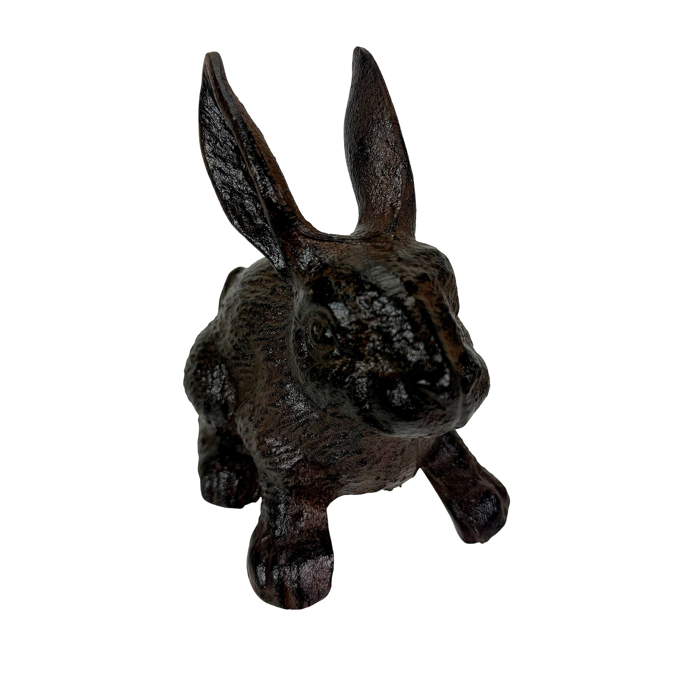 Alt View 1. Things2Die4 - Decorative Bunny Bookends Set of 2 Cast Iron Brown Rabbit Book Holders 5 In - Brown.
