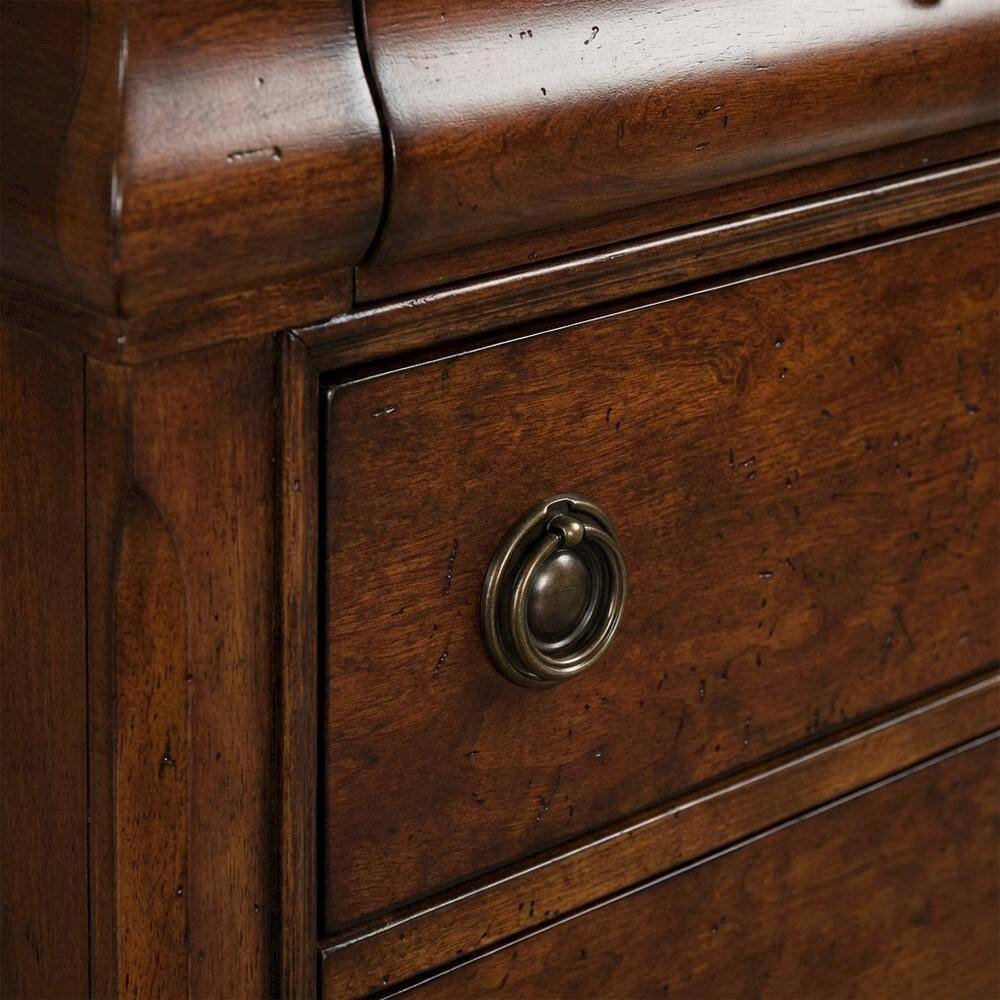 Back. Starlight Canyon Home - Rustic Cherry Nightstand with Traditional Style and Ample Storage - Rustic Cherry.