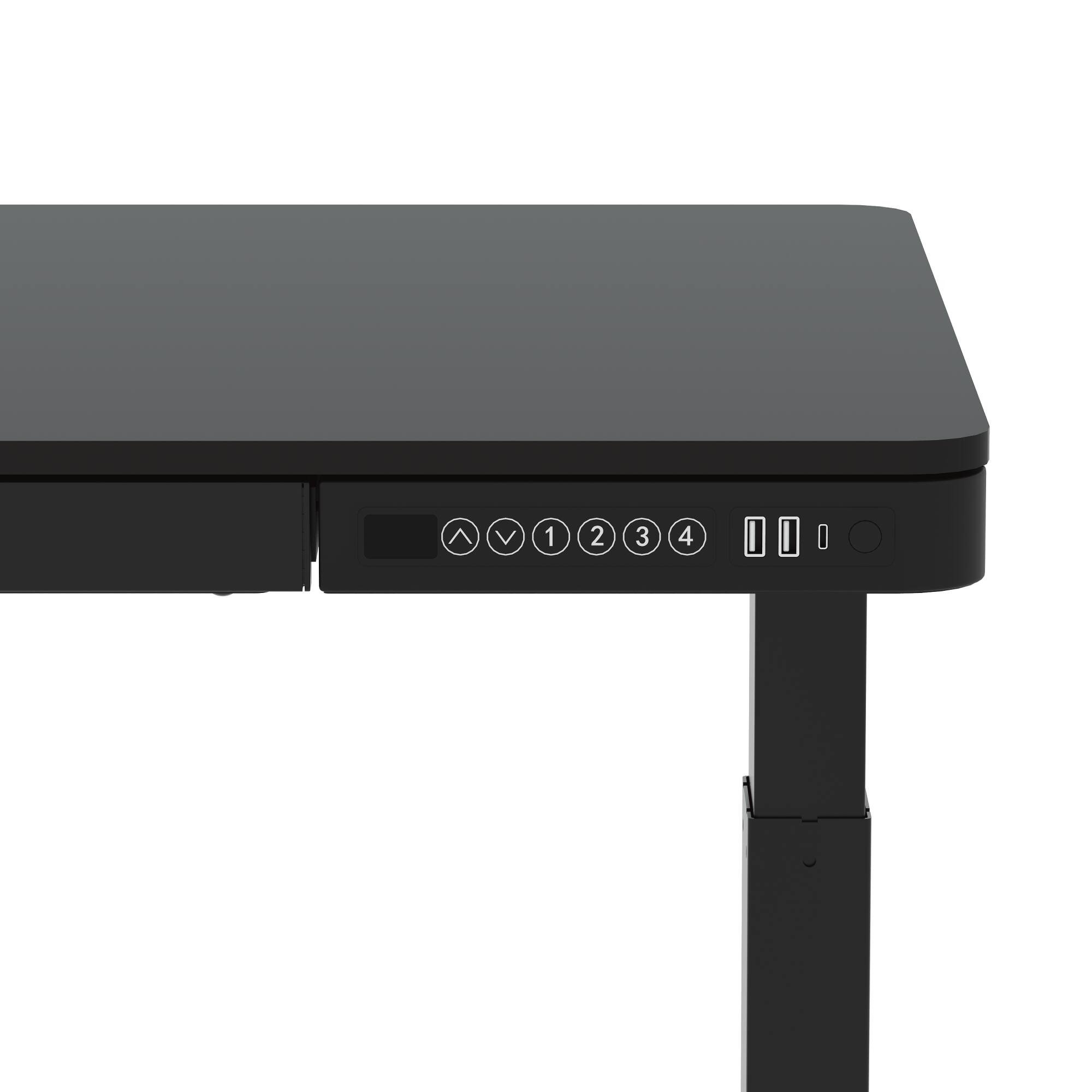 Alt View 2. FlexiSpot - FlexiSpot EW8 Electric 48"W Electric Height-Adjustable Standing Desk, Black - Black.